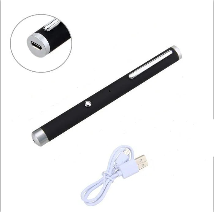Set of three green laser pointer pens in black, camouflage, and white colours.