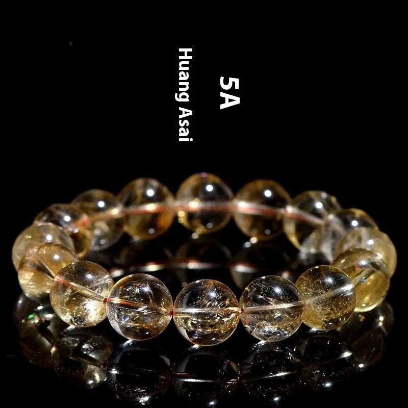 Natural yellow Asestelle citrine bracelet with geometrically shaped beads in multiple size options