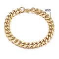 Men's golden Cuban chain necklace 22cm geometric links electroplated metal gold colour
