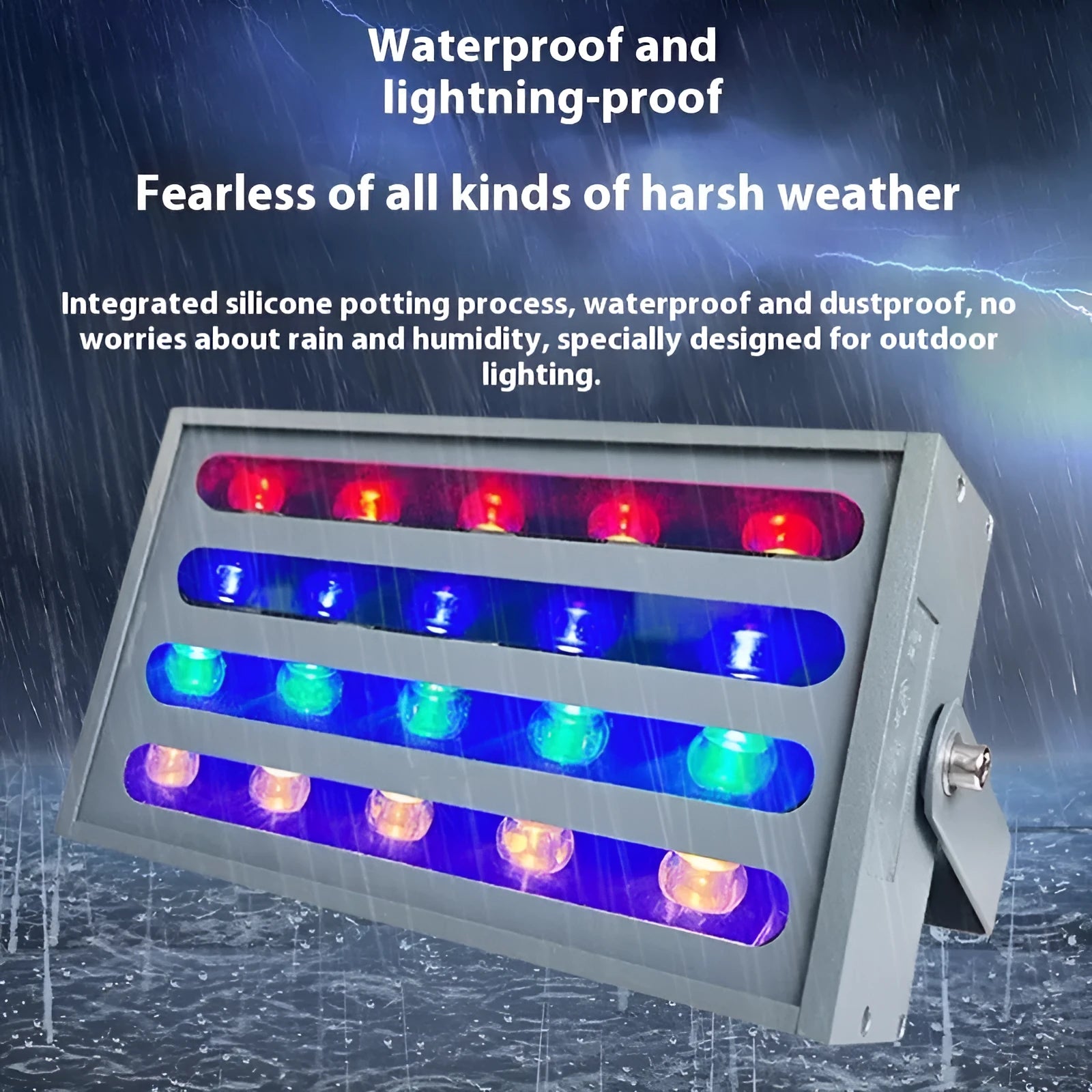 Aluminium alloy outdoor LED rainbow tree lamp with IP65 waterproof rating for colour projection.