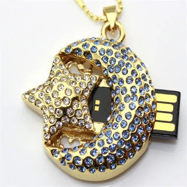 Silver jewellery-inspired Xingyue USB flash drive with metal casing showing USB connector