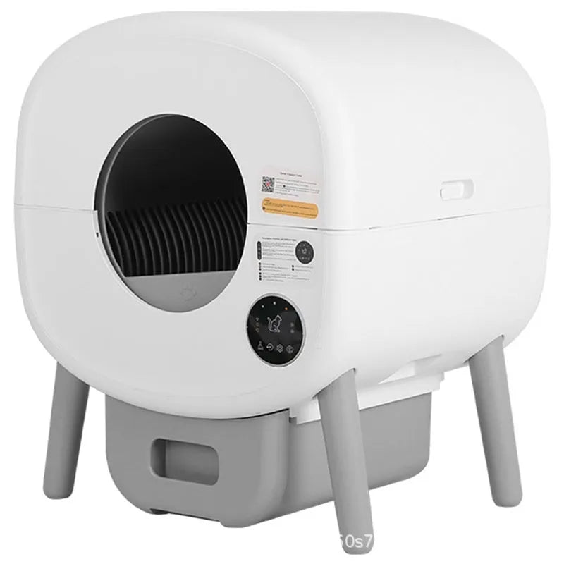 Automatic self-cleaning cat litter box with 13L waste storage capacity and ABS plastic construction
