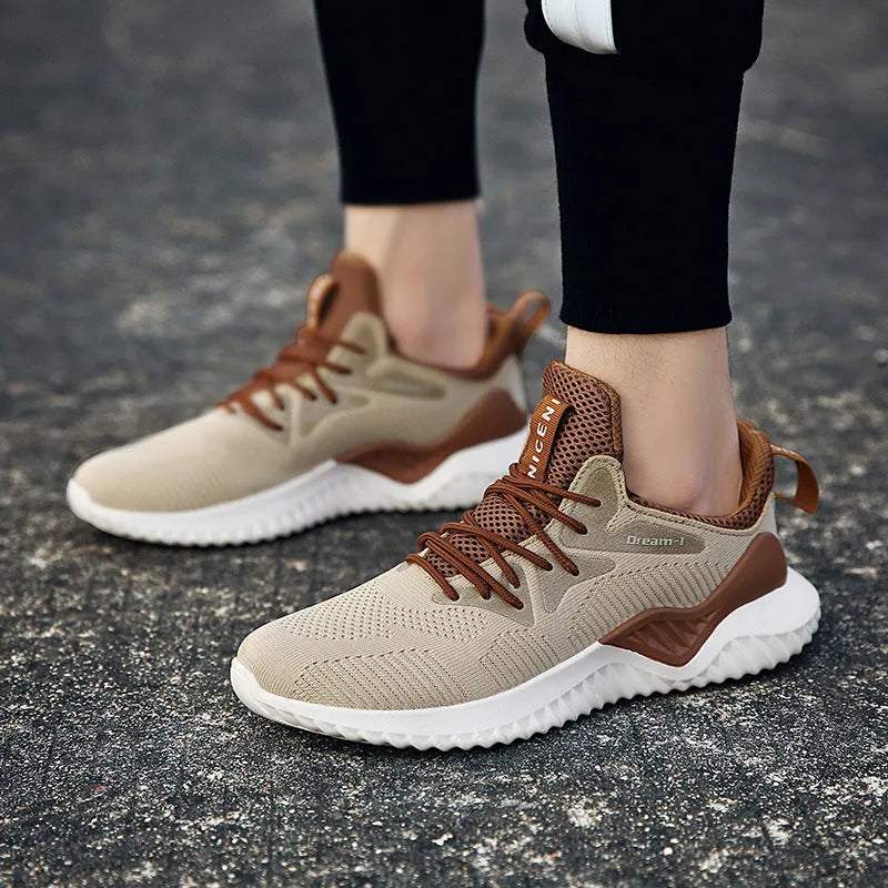 Student breathable running shoes with front strap closure and mesh upper in multiple colour options