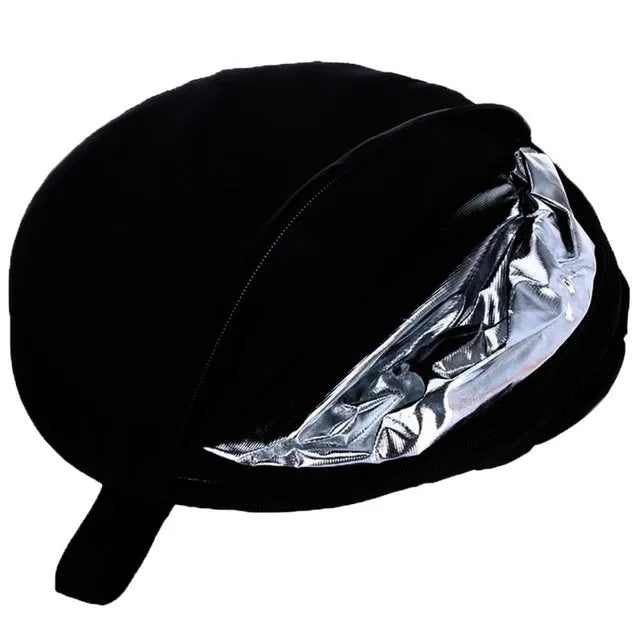 Open and folded 5-in-1 collapsible photography light reflector showing gold, silver, white, black, and translucent surfaces.