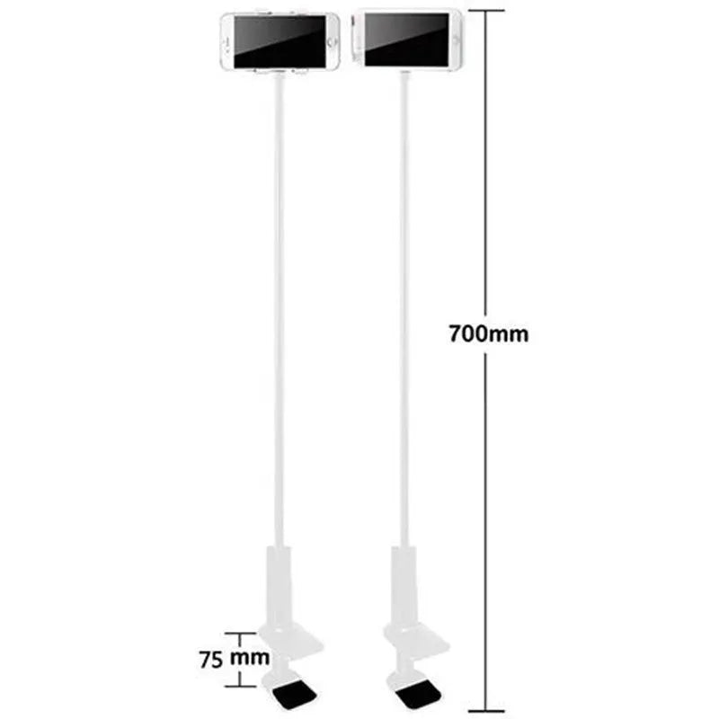 Black and white flexible mount holder with suction base and adjustable arm for smartphones and tablets