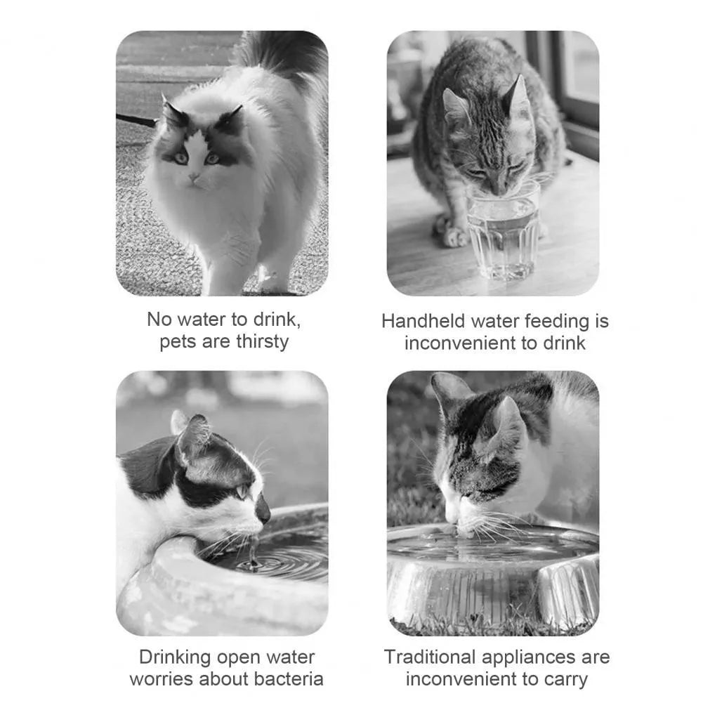Orange and white portable pet water bottle with separate food container showing measurement scale