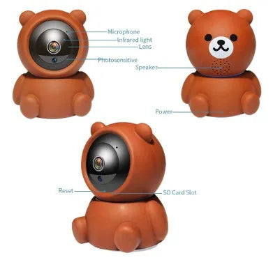 Bear 1080P wifi IP security camera with infrared night vision and auto tracking