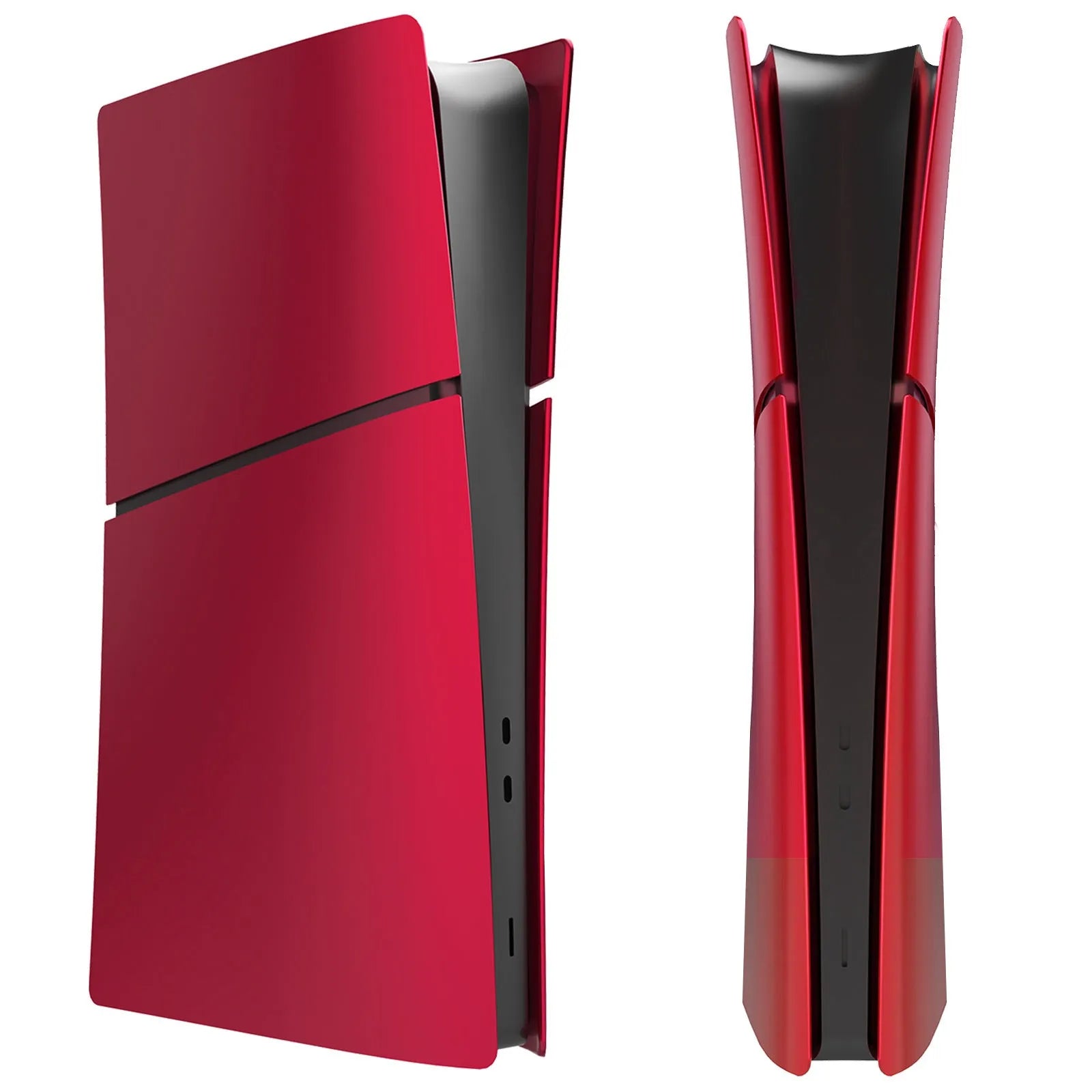 PS5 Slim replacement protective shell in ABS plastic showing colour options including blue, silver, black, red and white.