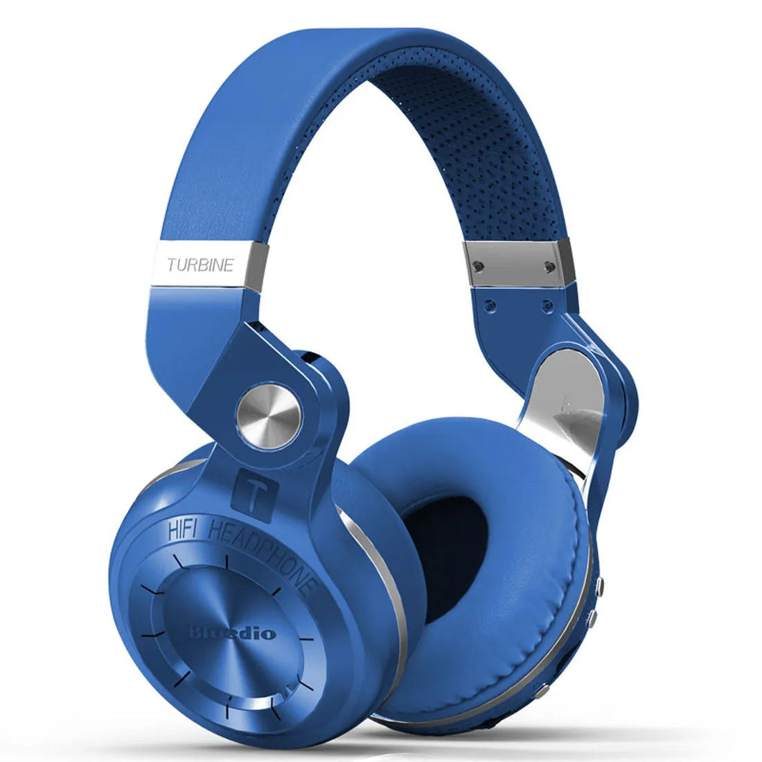Bluetooth stereo headset with card plug-in subwoofer in four colour options: white, red, blue, and black
