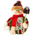 Red, green, and white flannel Christmas snowman decoration measuring 18 by 13 cm