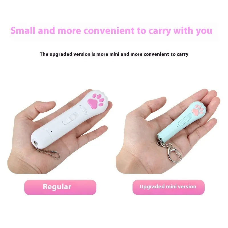 Infrared mini pet footprints laser charging toy in choice of blue, pink, purple or white colours