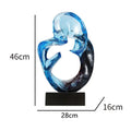 Transparent resin craft ornament in modern simple design showing blue colour option