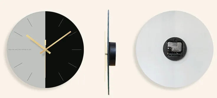Transparent tempered glass wall clock showing minimalist numerals against clear background