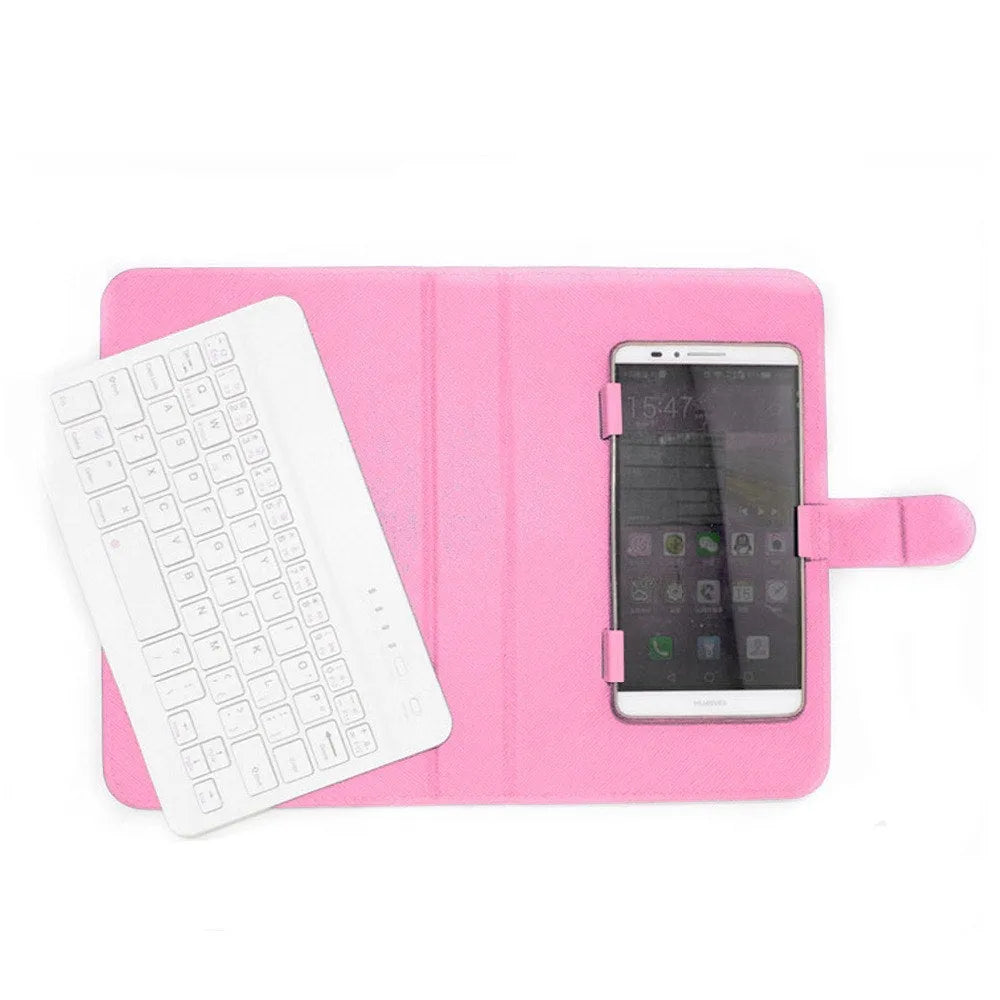 Wireless Bluetooth keyboard case for 7-inch tablet showing integrated keyboard and protective shell