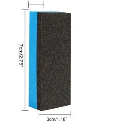 Automotive iron powder rust remover spray bottle with blue square sponge applicator for car surface treatment