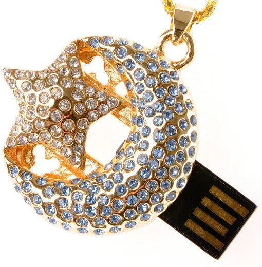 Silver jewellery-inspired Xingyue USB flash drive with metal casing showing USB connector