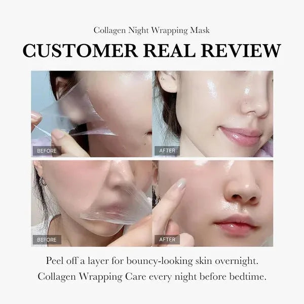 75ml collagen night facial mask bottle with application brush for firming and anti-wrinkle skin care