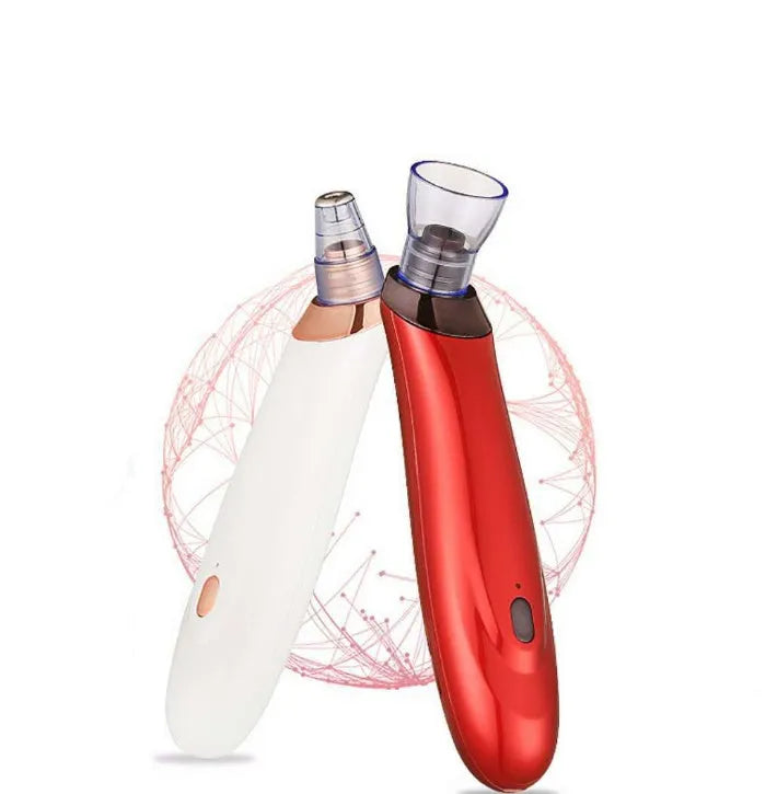 Electric blackhead remover device with vacuum suction pump and multiple nozzle attachments for pore cleaning
