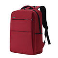 Black waterproof Oxford cloth laptop backpack with shoulder straps and built-in rechargeable power bank.