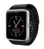 Black smart watch with a round 1.54-inch touchscreen on a silicone strap