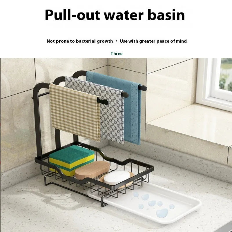 Foldable plastic kitchen storage rack in new Chinese style for rag drying