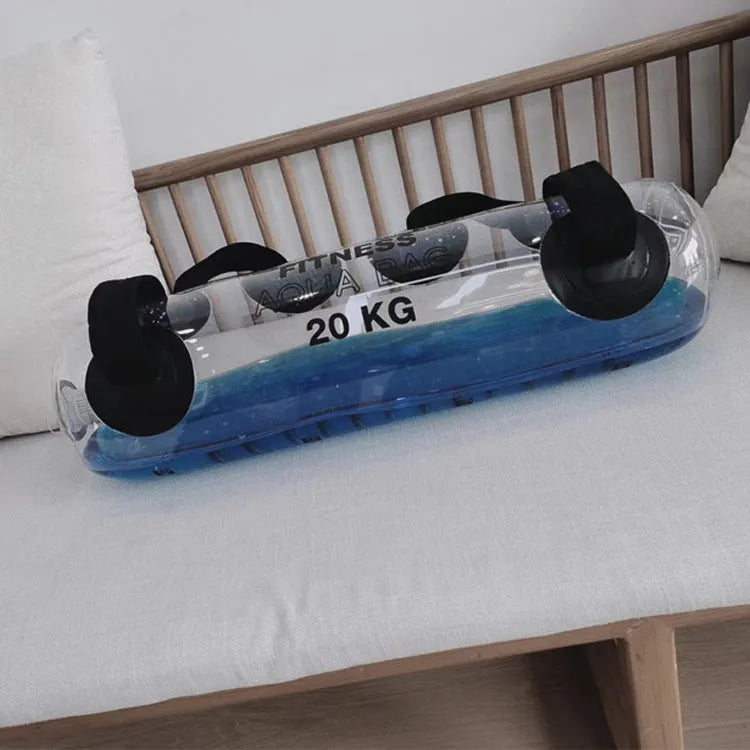 Transparent PVC inflatable weight lifting bag filled with water for adjustable strength training