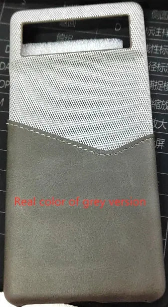 Solid colour leather Google Pixel phone case in black, shown from the back.