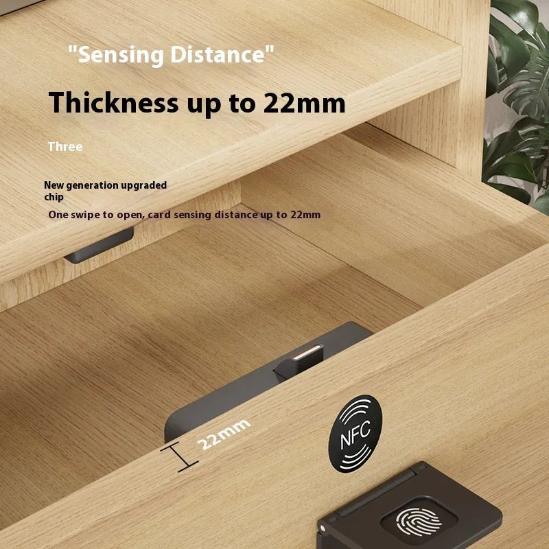F079 electronic drawer lock with removable card and key for wardrobes and safes