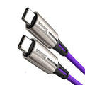 Purple and red USB Type-C to Type-C data cables with 1m length for PD60W fast charging.