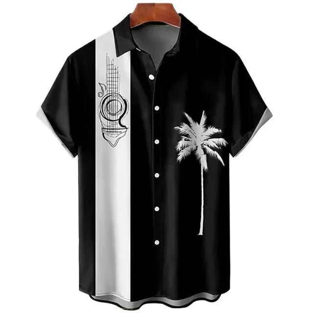 Men's slim fit short sleeve shirt with 3D printed floral pattern in multiple colour options