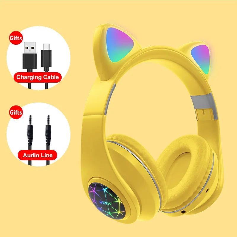 Cat ear wireless Bluetooth sports headset in various colours with head-mounted design