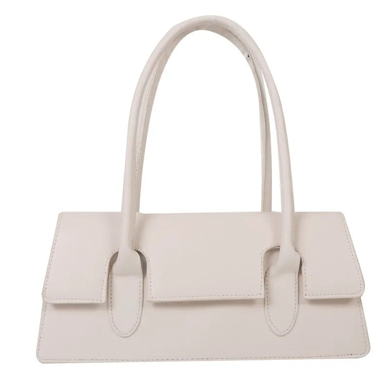 Women's small square shoulder bag in PU leather with retro stitching detail