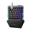 Black robotic one-handed keyboard with RGB backlighting and mechanical switches