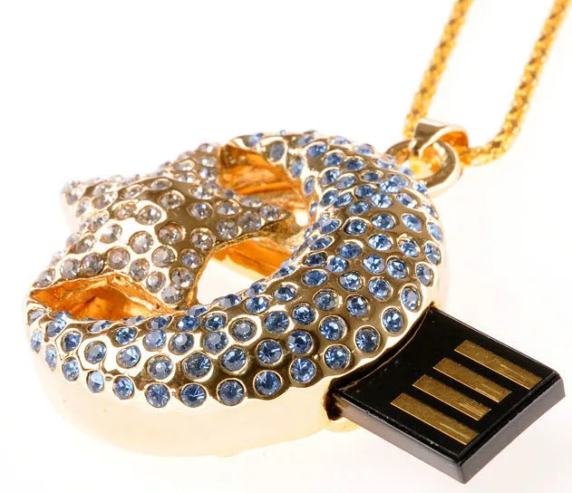 Silver jewellery-inspired Xingyue USB flash drive with metal casing showing USB connector