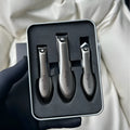 Black anti-splash nail scissors three-piece set with alloy and stainless steel