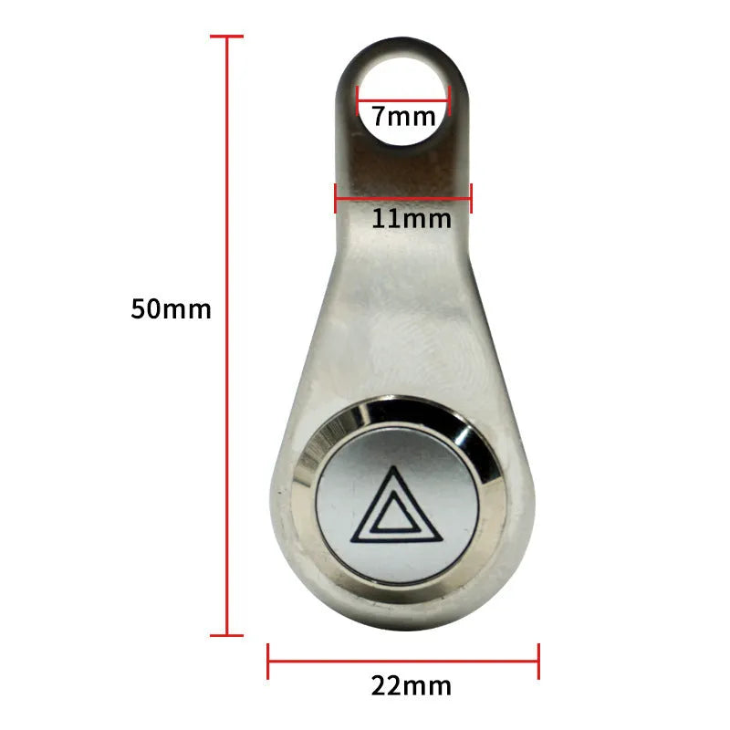 Stainless steel motorcycle double flash switch with black finish and light ring