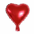 Five peach heart shaped aluminium foil balloons in metallic colours for party decorations