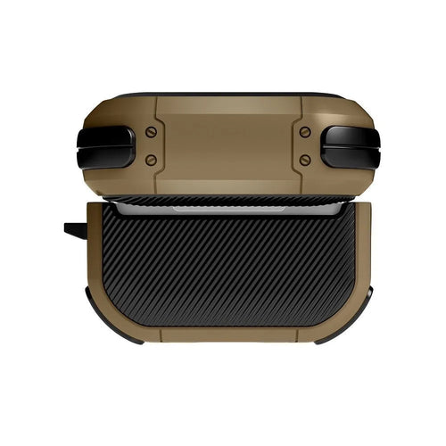 TPU and PC protective shell for Apple AirPods in multiple colour options on a white background.