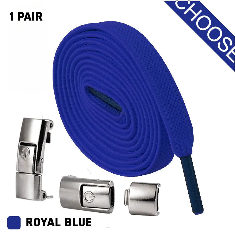 8mm wide press lock elastic shoelaces with flat profile and soft cotton construction