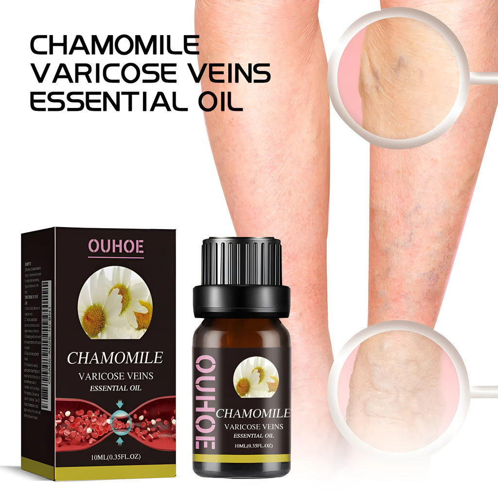 Chamomile essential oil bottle for leg care and massage, 10ml volume