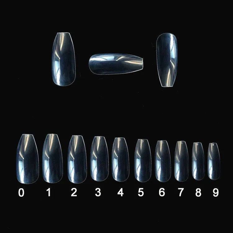 500 clear natural false nails in 10 different sizes for professional and home application
