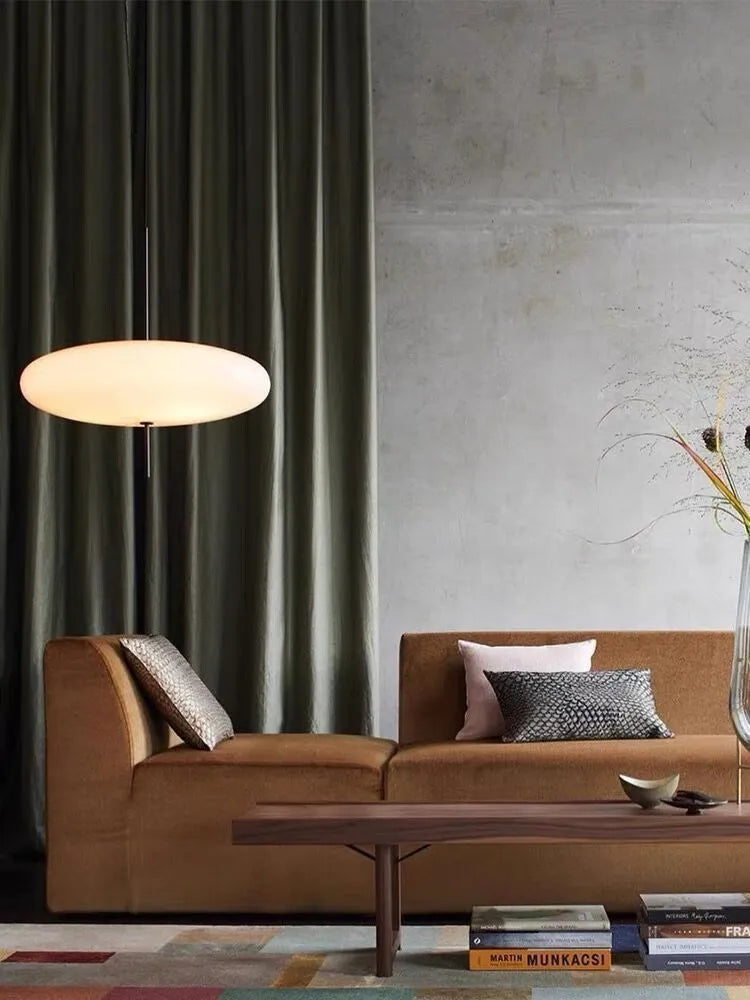 Nordic modern art retro designer UFO chandelier in white or black and white colour options
