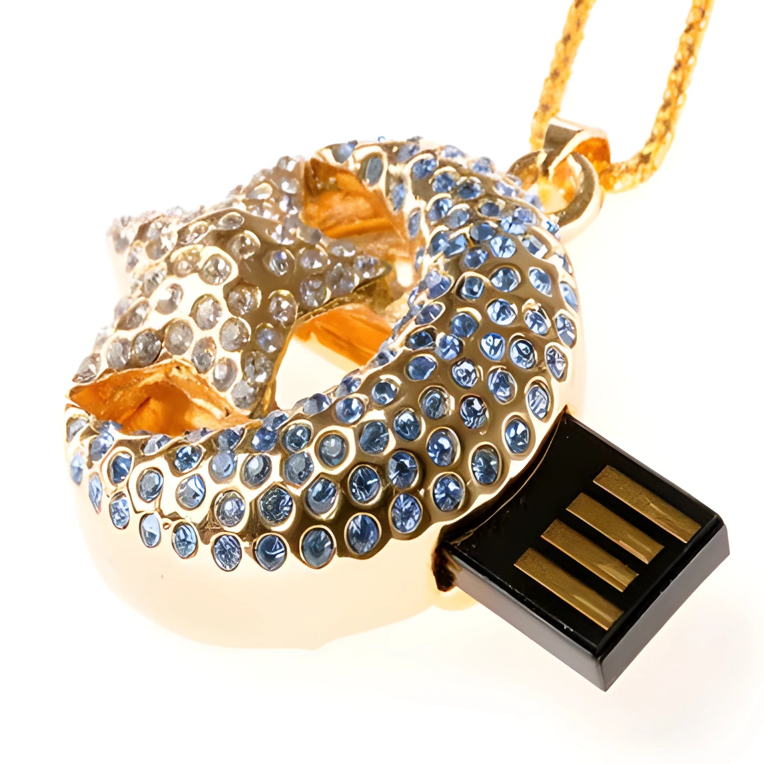 Silver jewellery-inspired Xingyue USB flash drive with metal casing showing USB connector