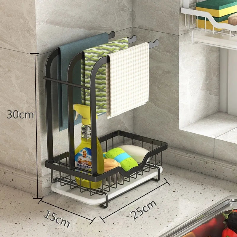 Foldable plastic kitchen storage rack in new Chinese style for rag drying