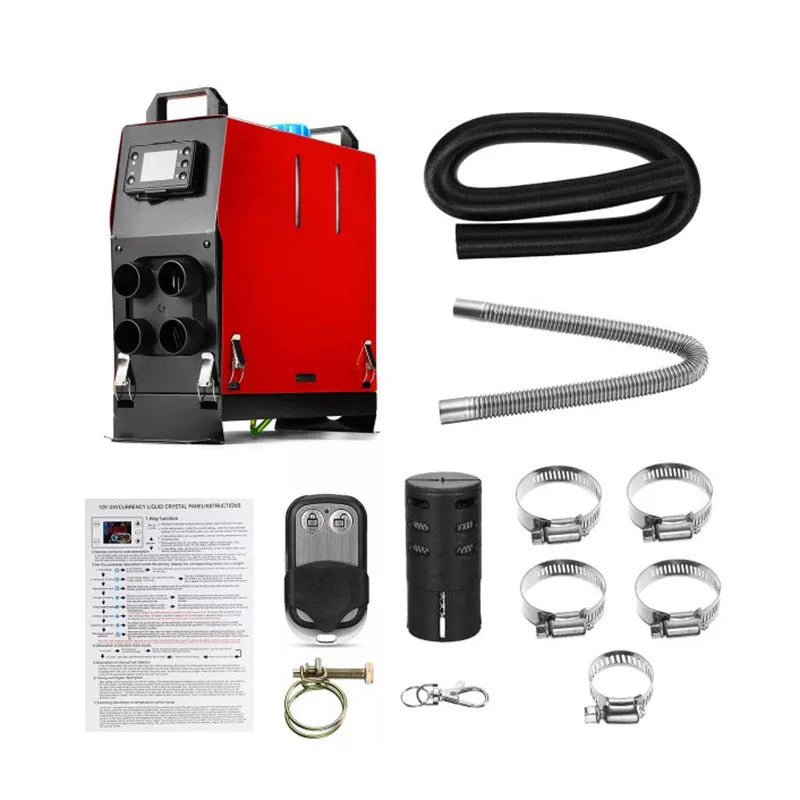 Red vertical integrated diesel parking heater for car warm air blower 12V/24V