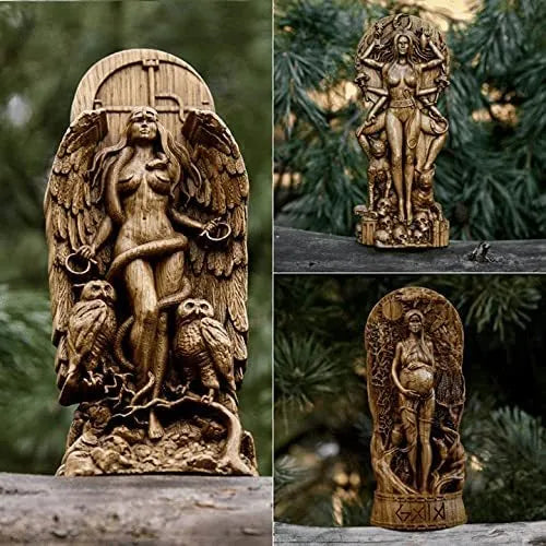 A detailed synthetic resin statue of a Greek goddess, 22cm tall, in one of three available colour options.