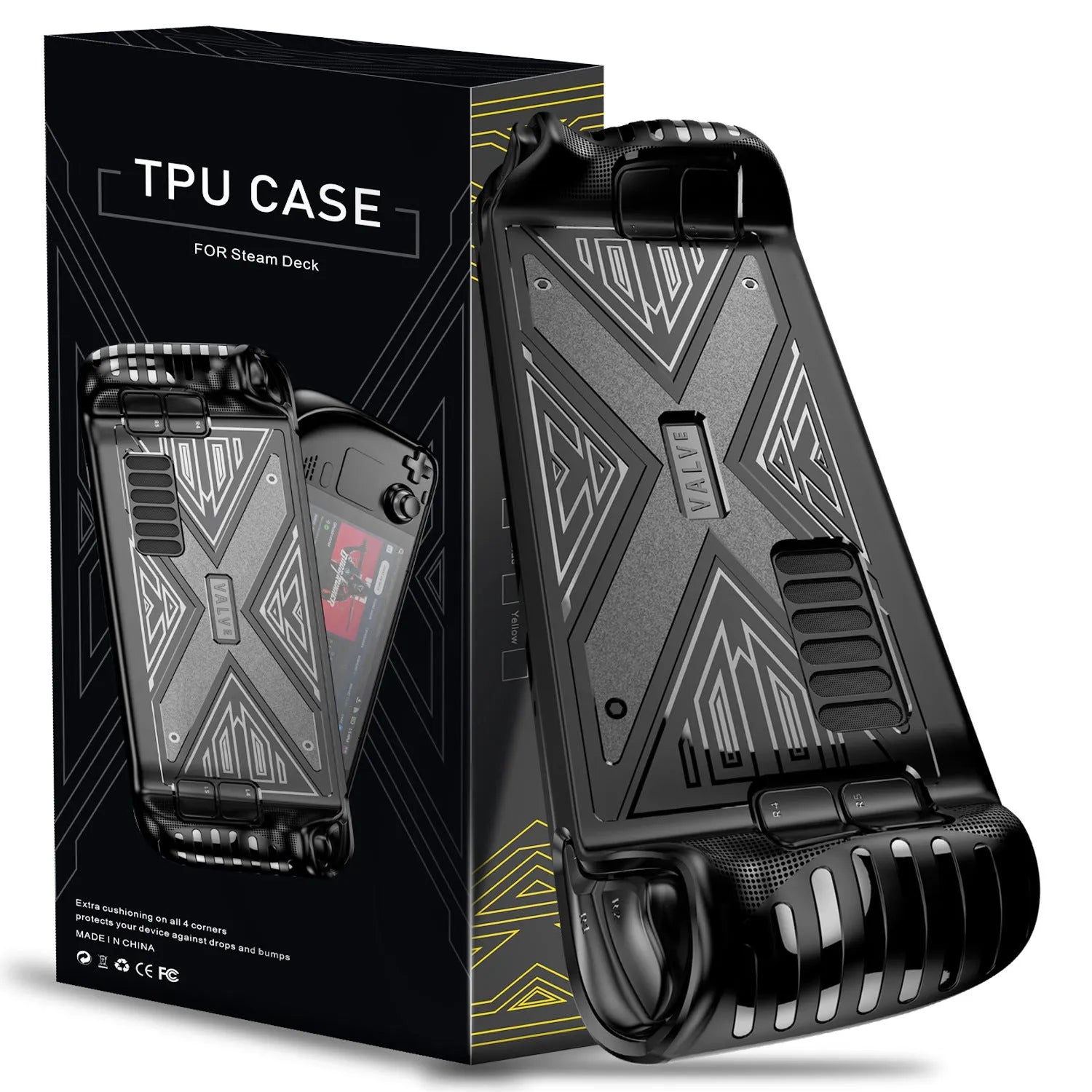 Red TPU silicone protective case for Steam Deck handheld game console
