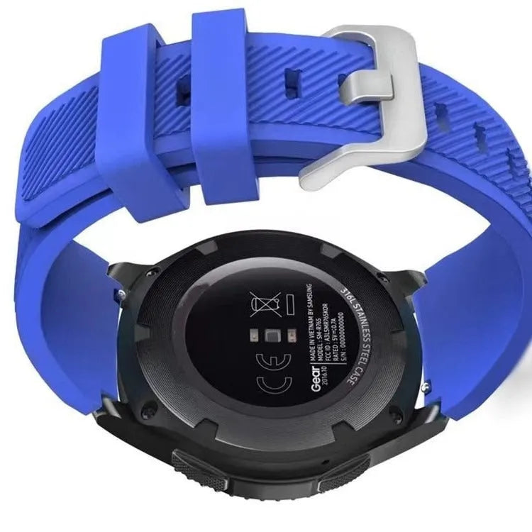 Smartwatch silicone sports strap in multiple colours including rose red, purple, black, white, green, and blue