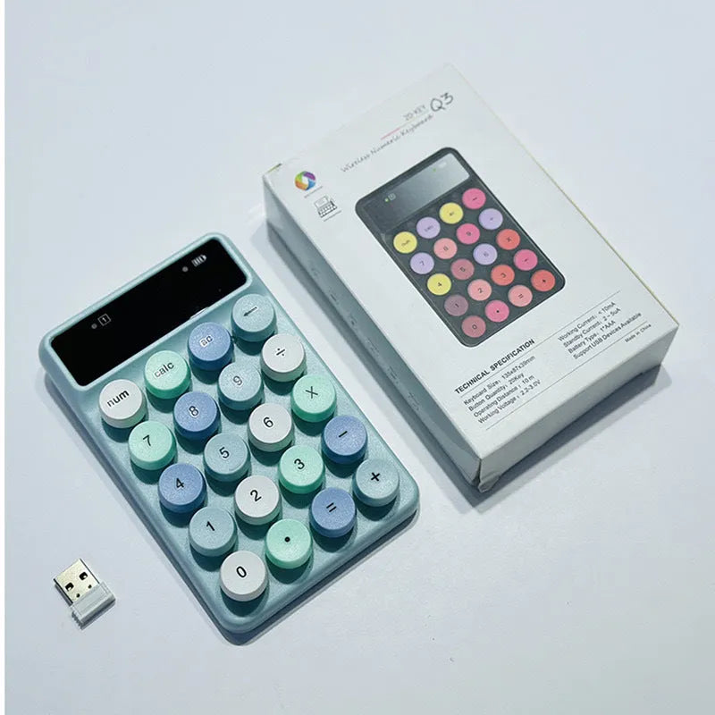 Mini portable wireless digital keyboard in macaron colours with ABS construction