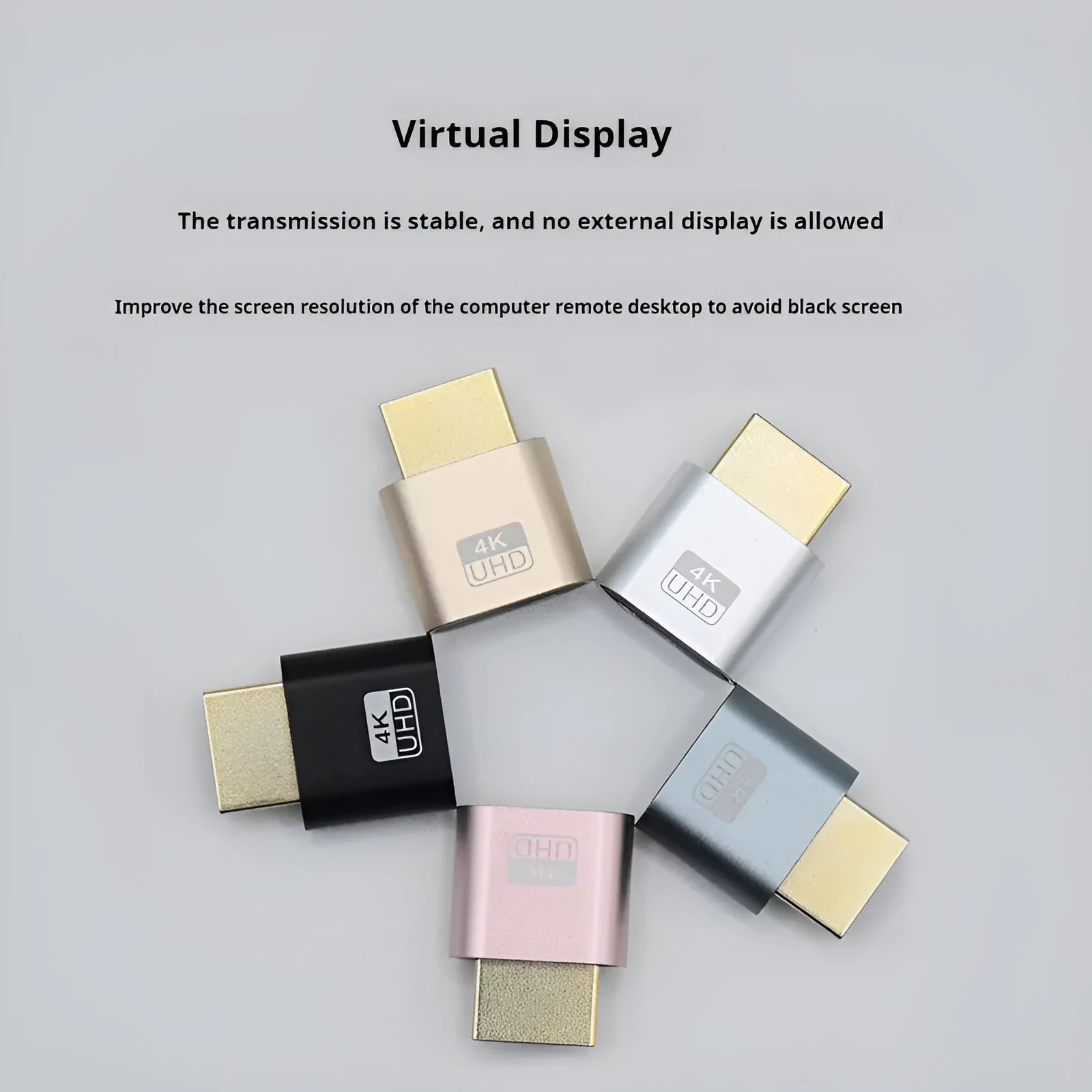 HDMI graphics card spoof adapter with 26.5mm wireless interface in multiple colour options